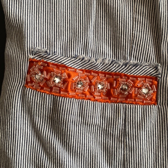 Free People, Boho Seersucker Beaded Blazer - Picture 3 of 4